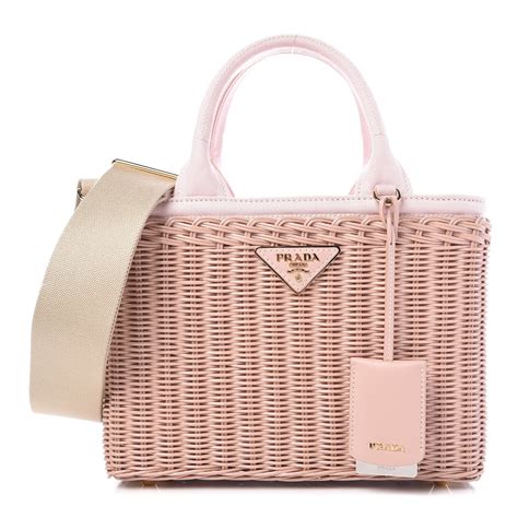 giardinierra pink prada|PRADA Wicker Canvas Shoulder Bag Pink .